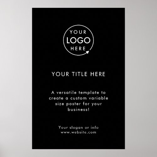 Business Logo  Modern Simple Black Promotional Poster