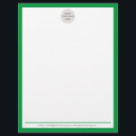 BUSINESS LOGO modern simple border kelly green Letterhead<br><div class="desc">by kat massard >>> www.simplysweetpaperie.com <<<</div>