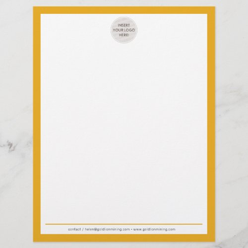 BUSINESS LOGO modern simple border mustard white Letterhead