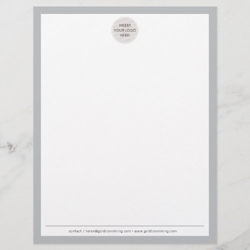 BUSINESS LOGO modern simple border pale gray Letterhead