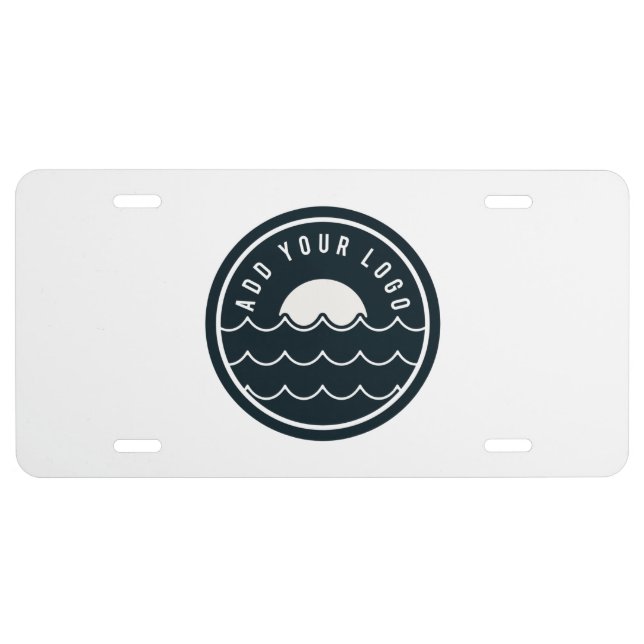 Business Logo Modern Simple Company Branded Fleet License Plate (Front)
