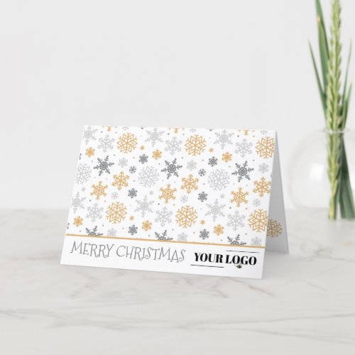 Business Logo Modern Snowflake Doodle Art Holiday Card