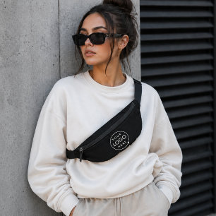 Business Logo Modern Stylish Trendy Black Fanny Pack