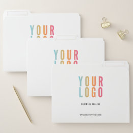 Business Logo Modern White File Folders
