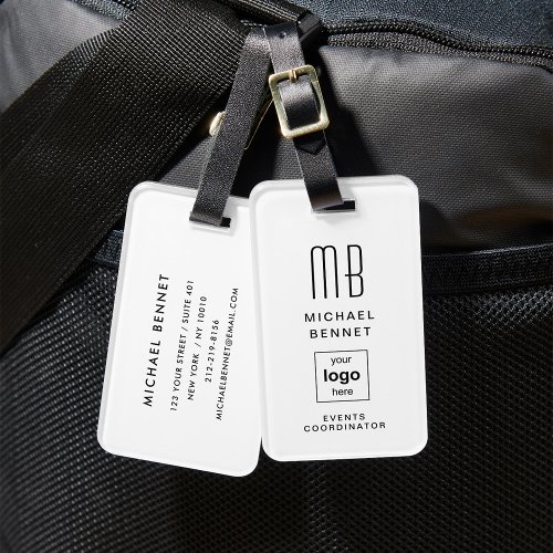 Business Logo Monogram Modern Professional  Luggage Tag