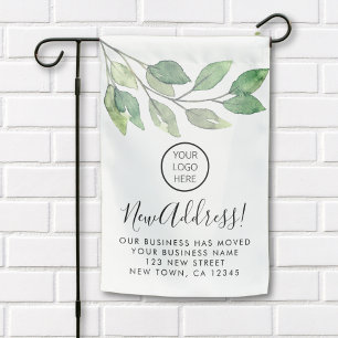 Business Logo Moving Announcement Garden Flag