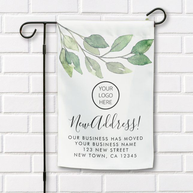 Business Logo Moving Announcement Garden Flag (Creator Uploaded)