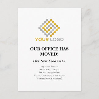 Business Logo Moving Announcement Postcard