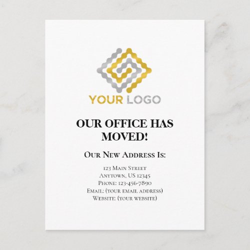 Business Logo Moving Announcement Postcard