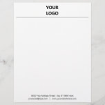 Business Logo Name Address Text Info Letterhead<br><div class="desc">Custom Fonts and Colors - Simple Personalized Your Business Office Letterhead with Logo - Add Your Company Logo - Image or QR Code / Address / Contact Information / more - Resize and move or remove / add elements / text with Customization tool. Choose / add your favorite text color...</div>