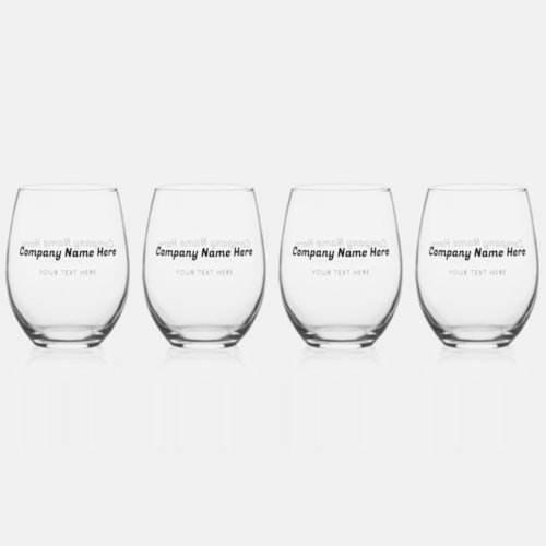 Business Logo Name Company Promotional Corporate Stemless Wine Glass