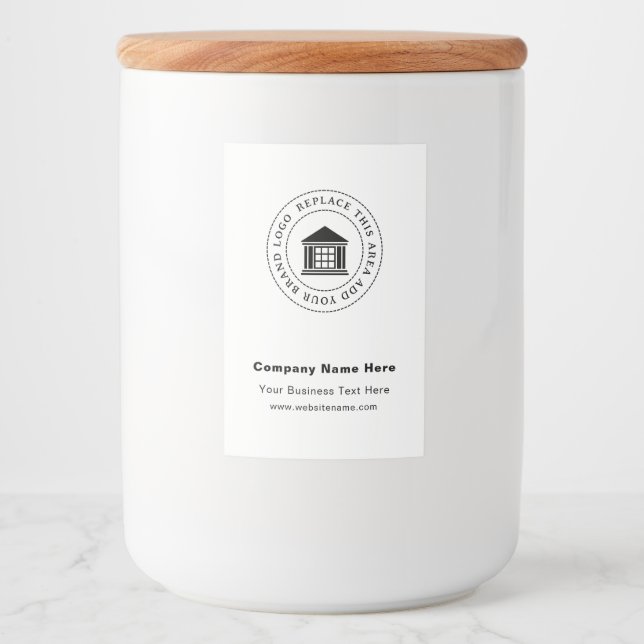 Business Logo | Name | Custom Food Container Label (Front)