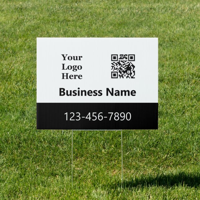 Business Logo Name Phone Number and QR Code Ad Sign (Insitu)