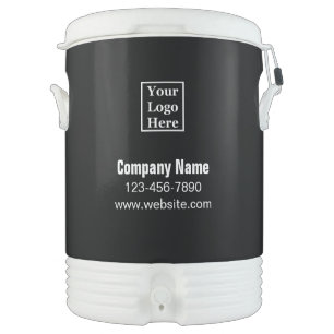 Business Logo Name Phone Website Black and White Beverage Cooler