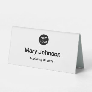 Business Logo Name Professional Job Title White Table Tent