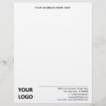 Business Logo Name QR Code Info Addres Letterhead<br><div class="desc">Custom Colors and Font - Your Business Office Letterhead with Logo and QR Code Info ( back side )- Add Your Logo / QR Code - Image / Business Name - Company / Address - Contact Information - Resize and move or remove and add elements / image with Customization tool....</div>