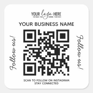 Business Logo Name QR Code Instagram Square Square Sticker