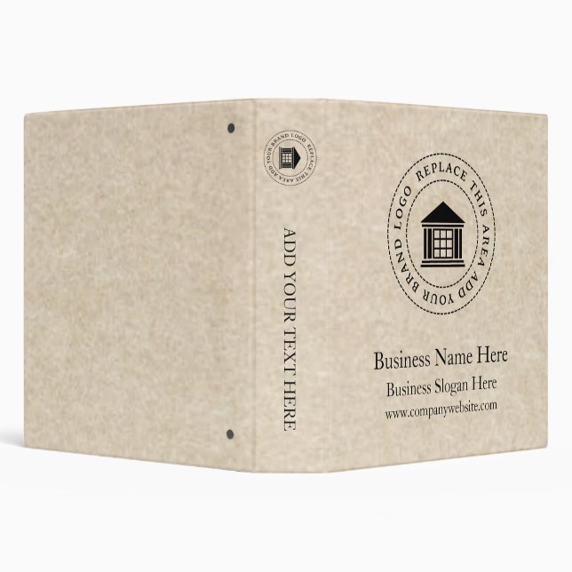 Business Logo | Name | Simple Custom 3 Ring Binder (Background)