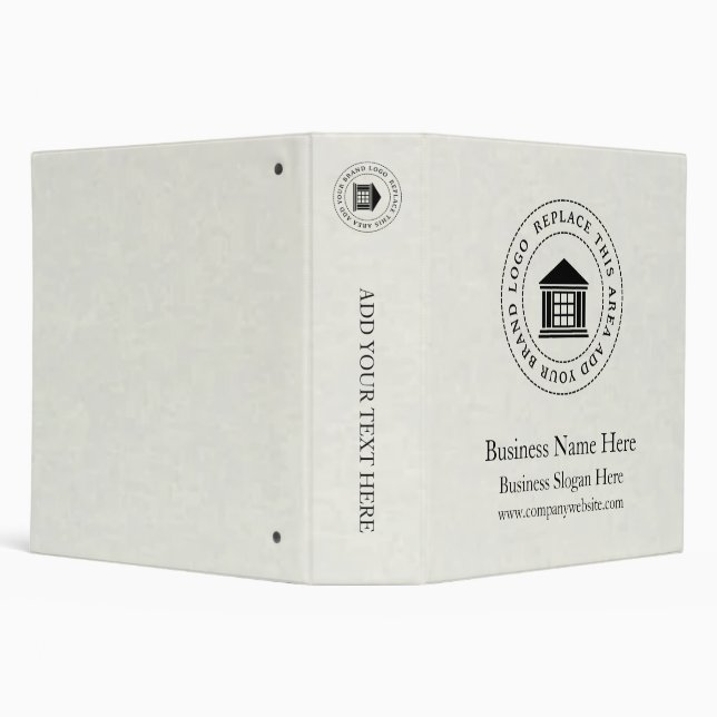 Business Logo | Name | Simple Custom 3 Ring Binder (Background)