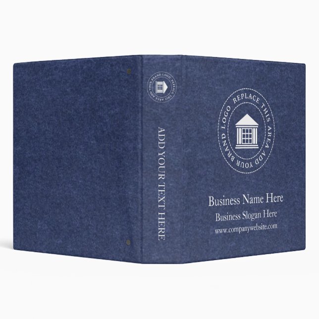 Business Logo | Name | Simple Custom 3 Ring Binder (Background)