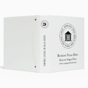 Business Logo Name Simple Custom 3 Ring Binder