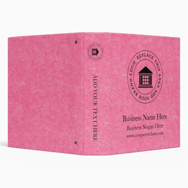 Business Logo | Name | Simple Custom 3 Ring Binder (Background)