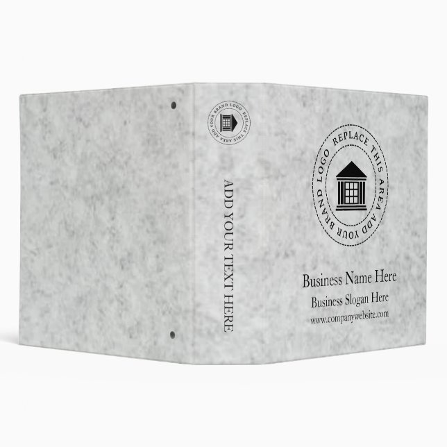 Business Logo | Name | Simple Custom 3 Ring Binder (Background)