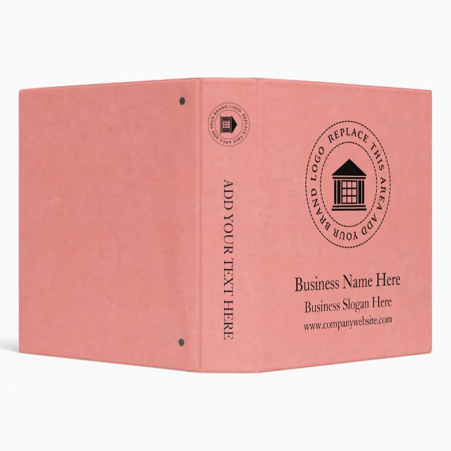Business Logo | Name | Simple Custom 3 Ring Binder (Background)