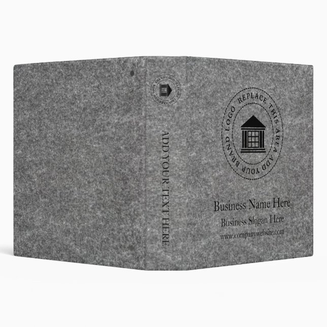 Business Logo | Name | Simple Custom 3 Ring Binder (Background)