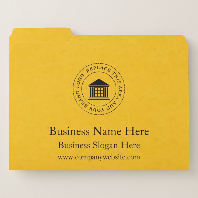 Business Logo | Name | Simple Custom File Folder (Front Left)
