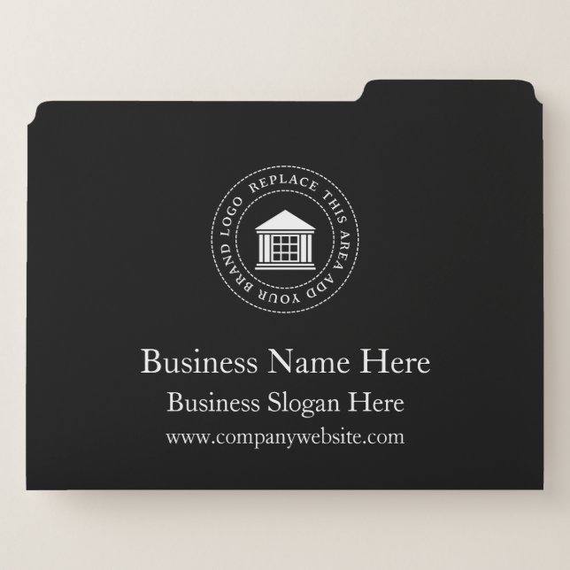 Business Logo | Name | Simple Custom File Folder (Back Left)