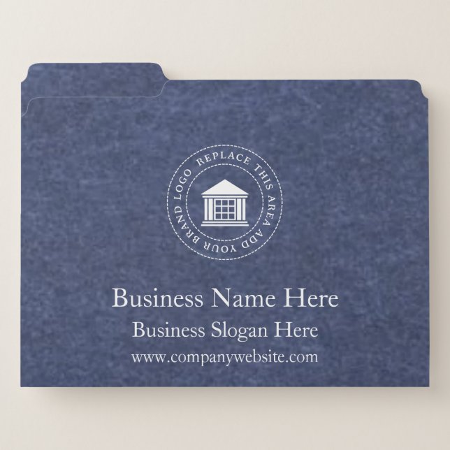 Business Logo | Name | Simple Custom File Folder (Front Left)