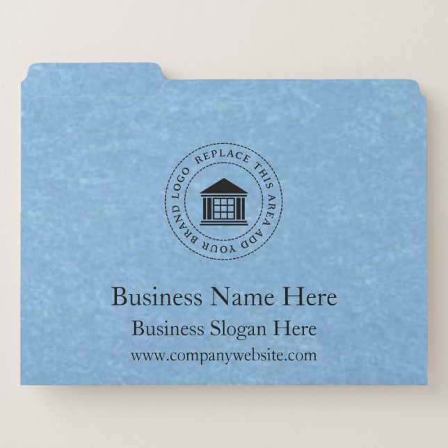 Business Logo | Name | Simple Custom File Folder (Front Left)