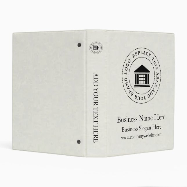 Business Logo | Name | Simple Custom Mini Binder (Background)