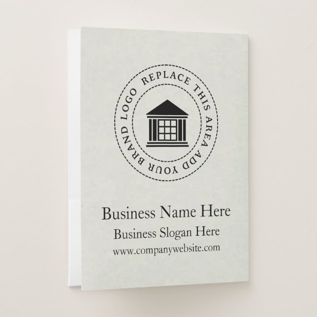 Business Logo | Name | Simple Custom Pocket Folder (Back)