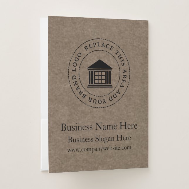 Business Logo | Name | Simple Custom Pocket Folder (Back)