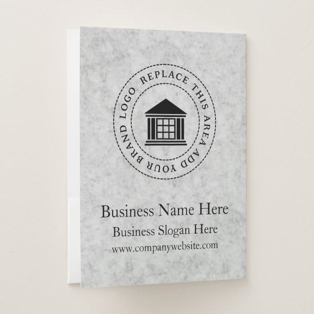 Business Logo | Name | Simple Custom Pocket Folder (Back)