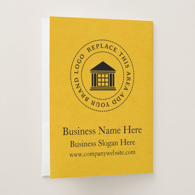Business Logo | Name | Simple Custom Pocket Folder (Back)