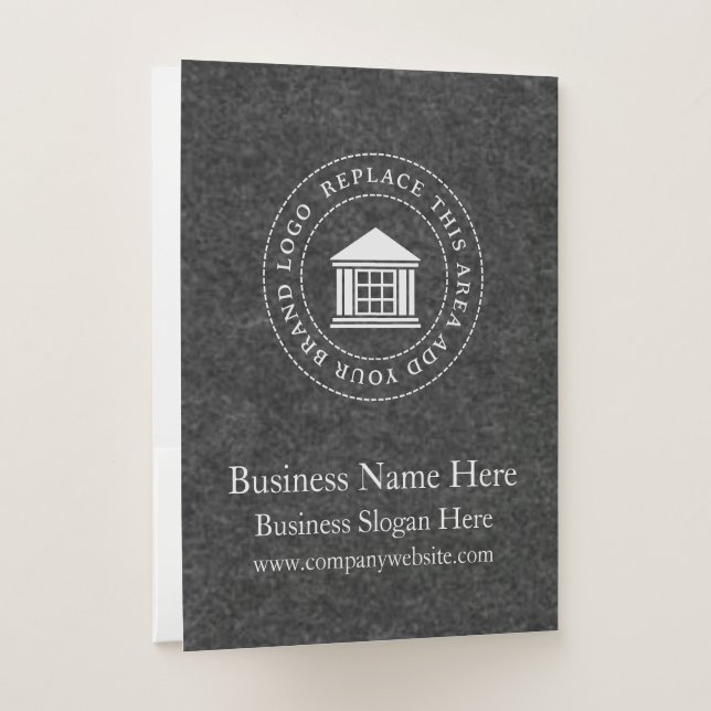 Business Logo | Name | Simple Custom Pocket Folder (Back)