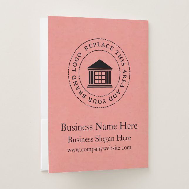 Business Logo | Name | Simple Custom Pocket Folder (Back)