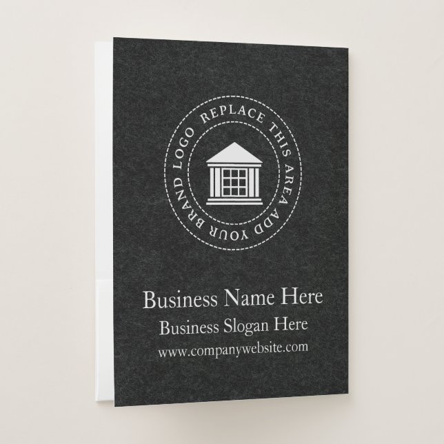Business Logo | Name | Simple Custom Pocket Folder (Back)