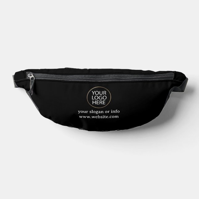 Business Logo Name Slogan Black Fanny Pack (Lay Down)
