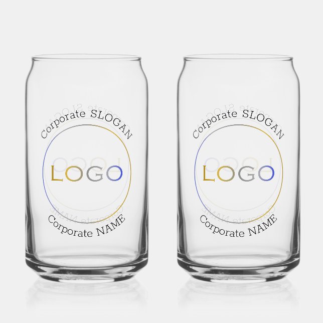 Business Logo Name Slogan Elegant Simple Couple Can Glass (Front)
