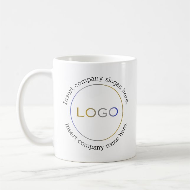 Business Logo Name Slogan Minimalist Professional  Coffee Mug (Left)