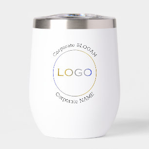 Business Logo Name Slogan Minimalist Professional Thermal Wine Tumbler