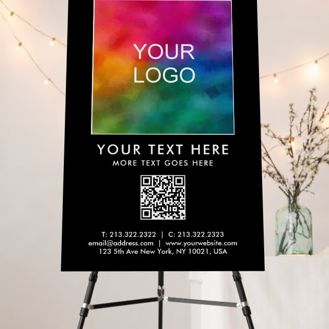 Business Logo Name Text Template Vertical Large Foam Board (In Situ (Stand))