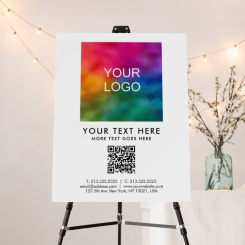 Business Logo Name Text Template Vertical Large Foam Board
