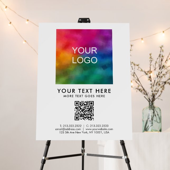 Business Logo Name Text Template Vertical Large Foam Board (In Situ (Stand))