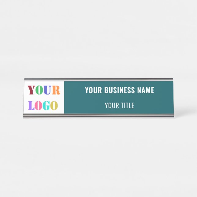 Business Logo Name Title Office Name Plate Example (Front)