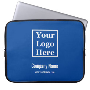 Business Logo Name Website Blue and White Template Laptop Sleeve